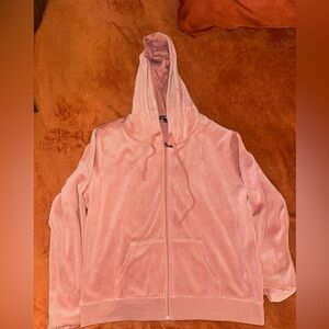 Fashion nova two piece Women's Pink Velvet Hoodie Jacket